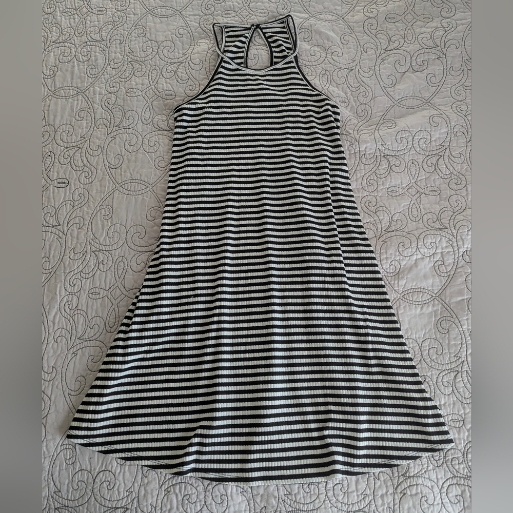 Striped Black and White Mini Dress